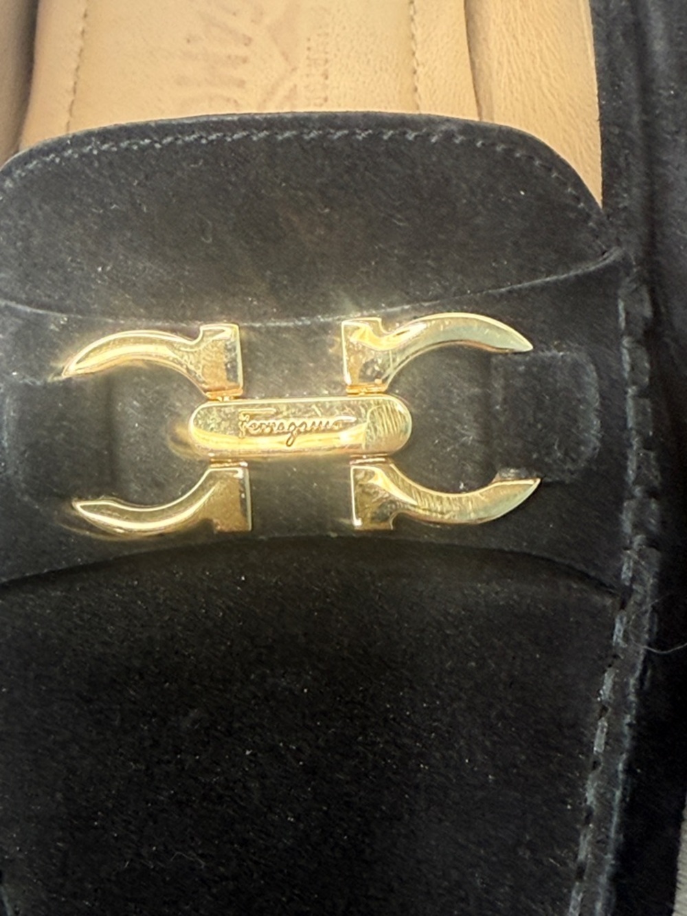 Salvatore Ferragamo Black Suede Gancini Loafers - Picture 5 of 8